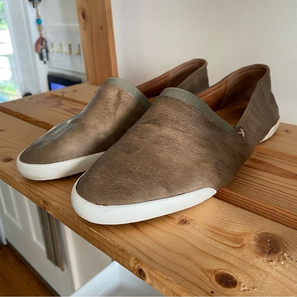 Frye Brown Leather Melanie Slip On Sneakers 10 - Picture 3 of 15